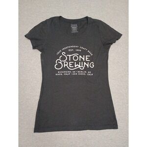 Stone Brewing Co Womens Medium T-Shirt Gray Graphic Craft Beer Tee Tri-Blend